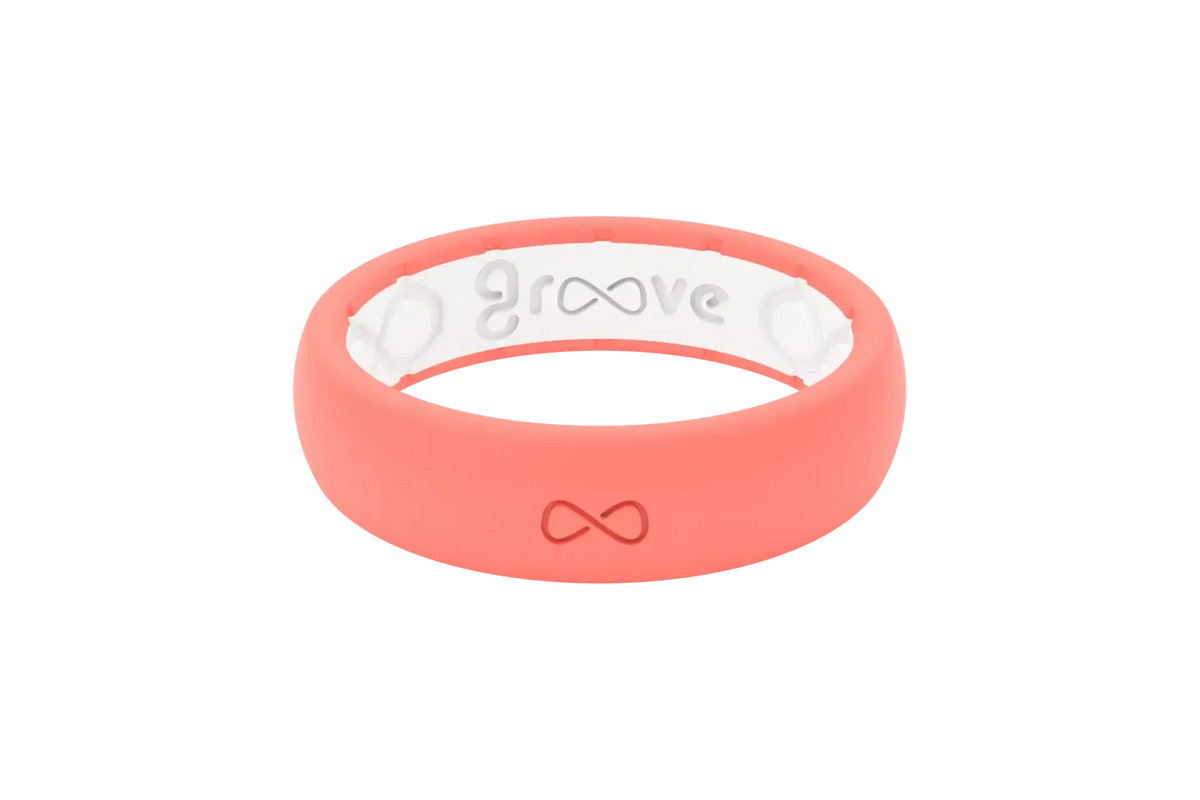 Solid Coral Thin Ring